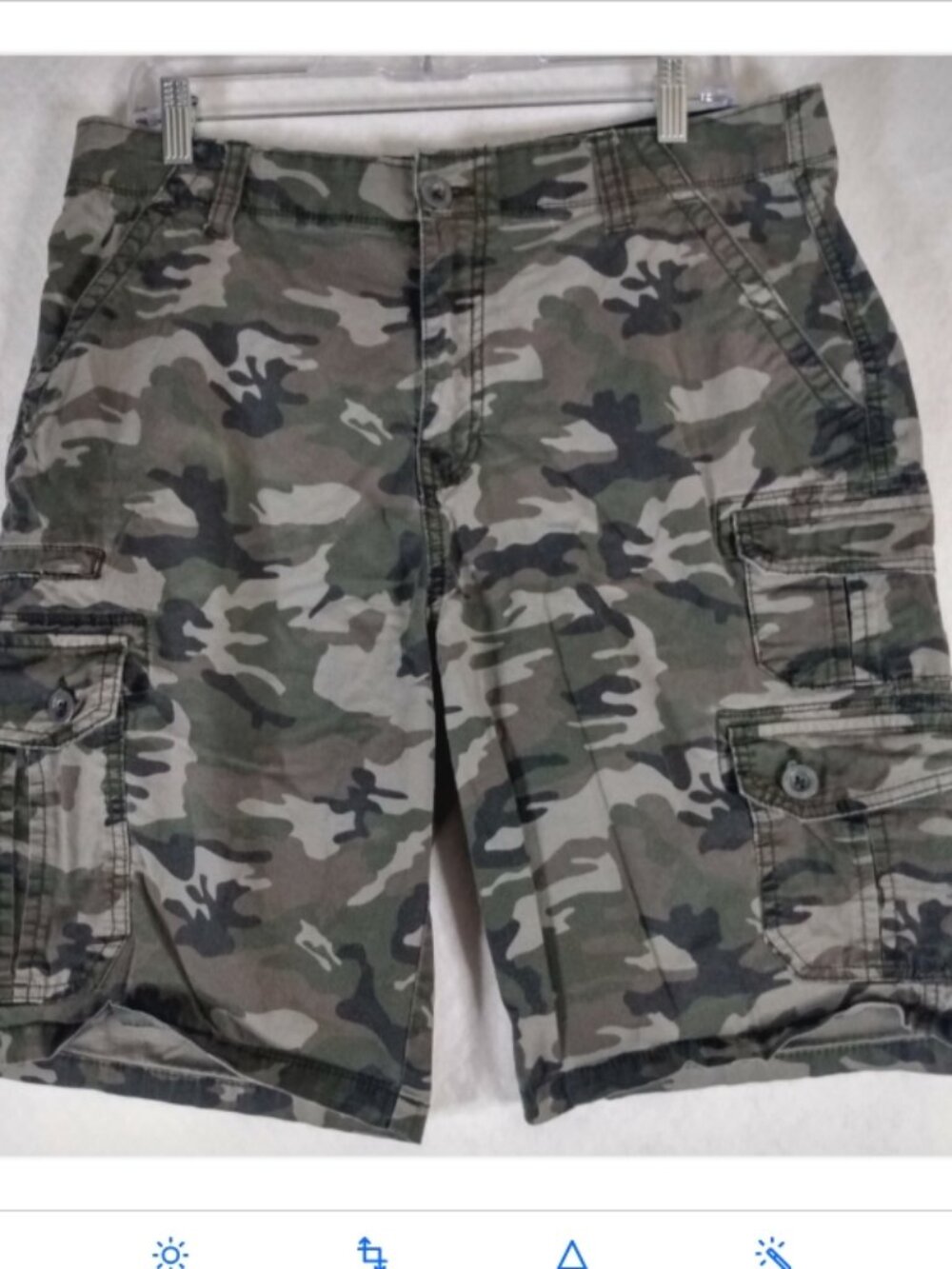 Iron Flex Men's 34 Camo Cargo Shorts Stretch 10" Inseam Relaxed Fit Camouflage
